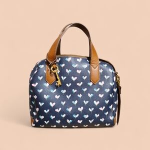 Fossil Midnight Navy Blue Leather Crossbody Bag Handbag